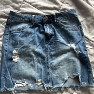 Rewash Blue Distressed Mini Skirt Size 3